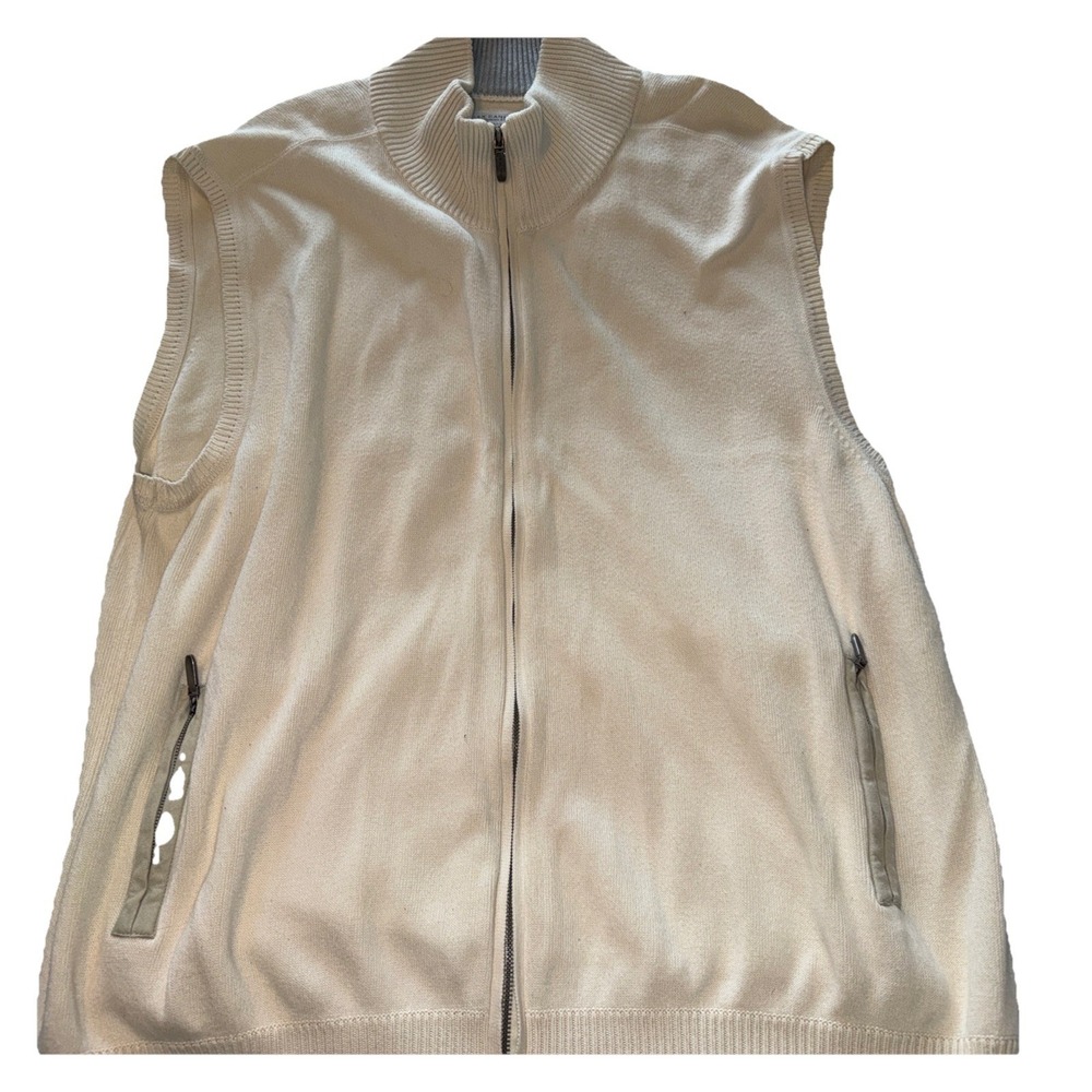 Alex Cannon Mens Full Zip White Vest Size 2XL